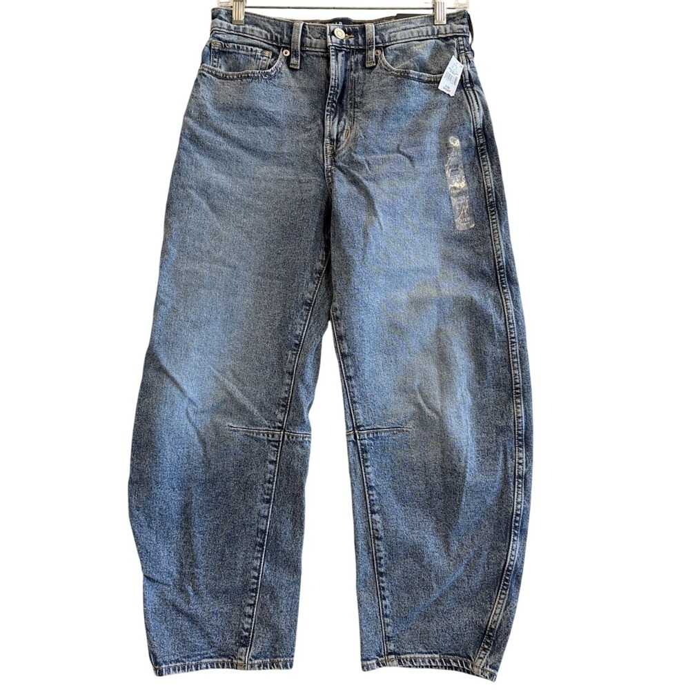 Gap Barrel Jeans Womens 2/26S Blue High‎ Rise Tapered Leg NWT